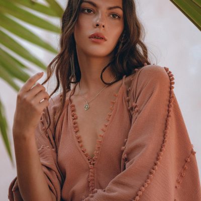 Pink Cotton Robe Handmade Bohemian Poncho Boho Cape