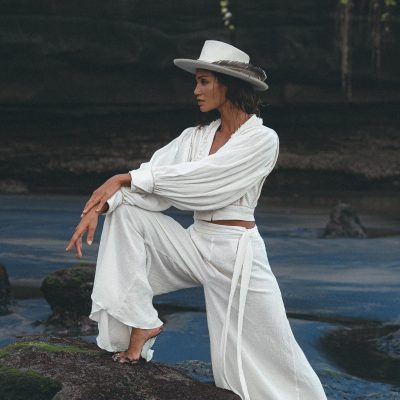 Off White Linen Pants Organic Boho For Women