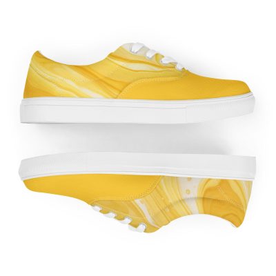 Men S Mustard Yellow Watercolor Canvas Sneakers