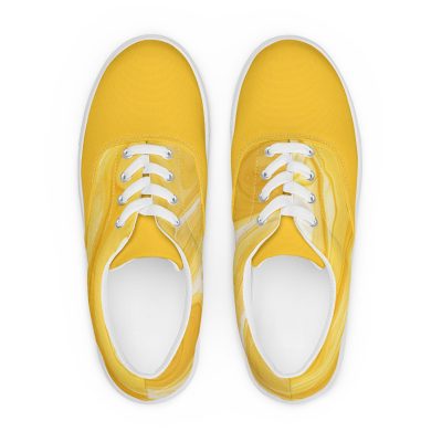 Men S Mustard Yellow Watercolor Canvas Sneakers
