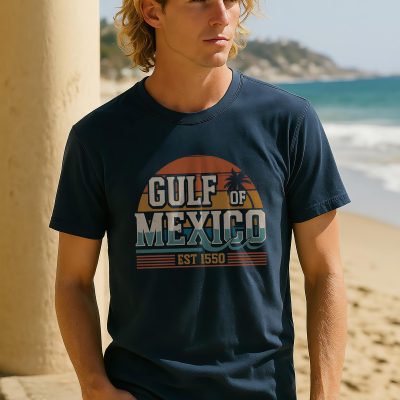 Gulf Of Mexico T Shirt: Retro Sunset Beach