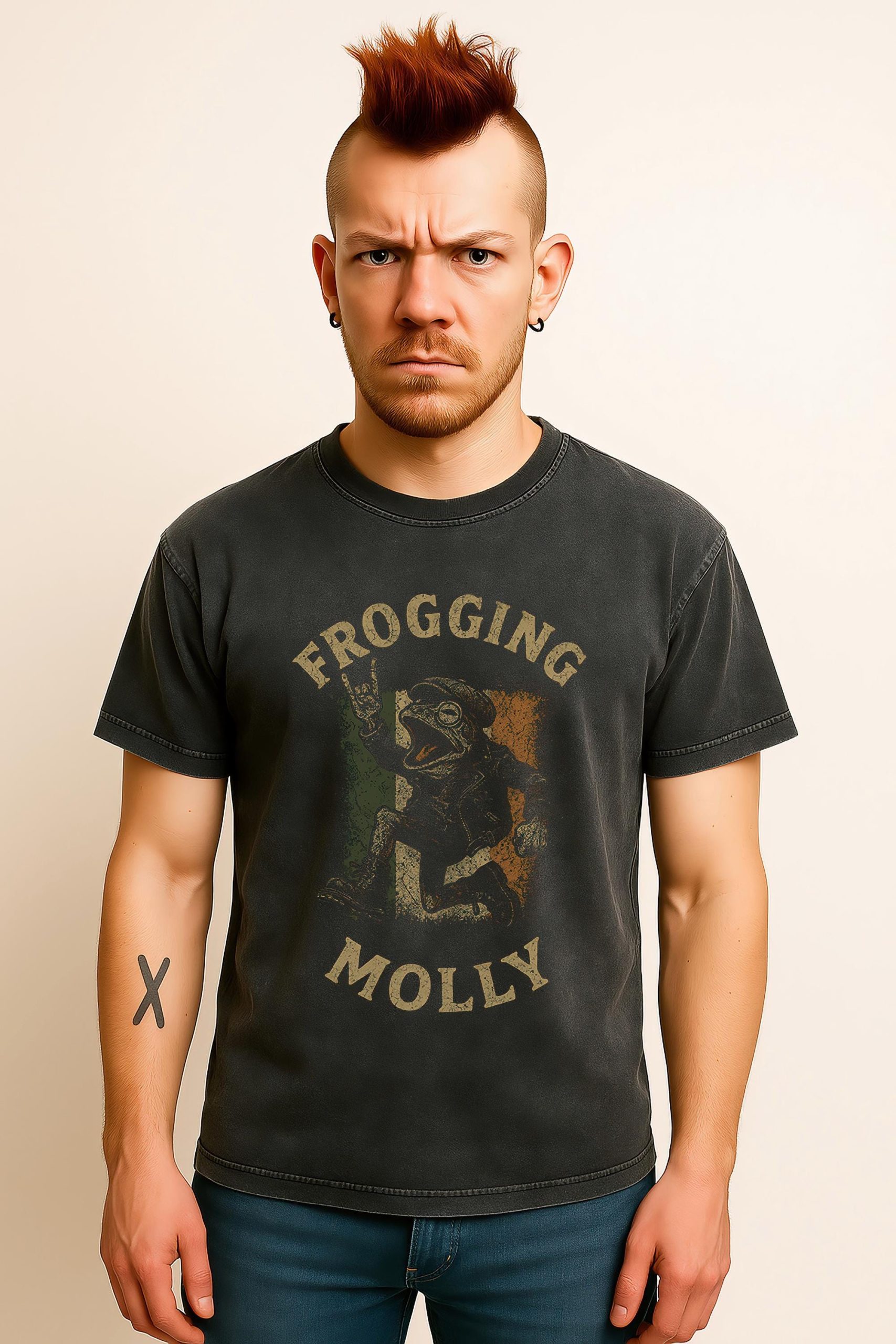 Vintage Irish Punk Frog T Shirt: Frogging Molly