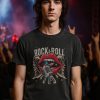 Vintage Rock And Roll Graphic Tee: Red Lips