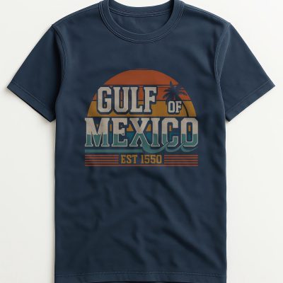 Gulf Of Mexico T Shirt: Retro Sunset Beach