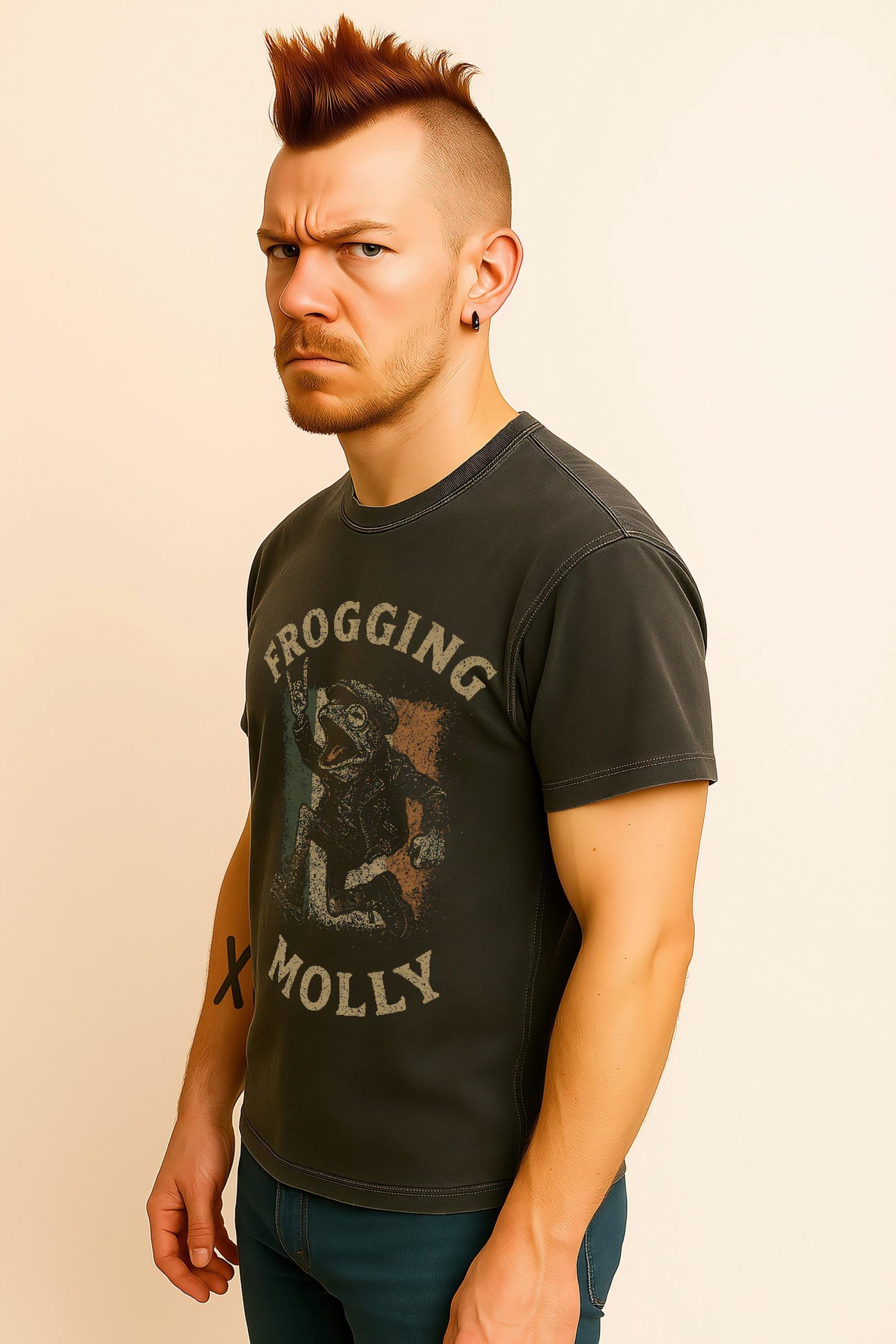 Vintage Irish Punk Frog T Shirt: Frogging Molly