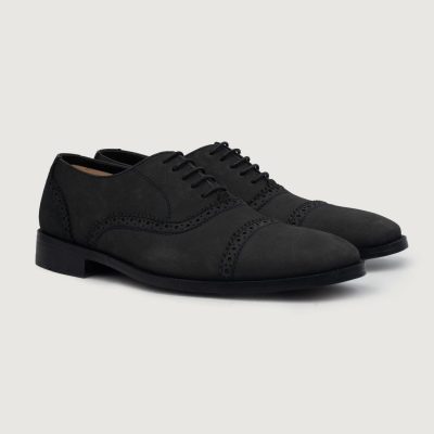 Men's Black Oxford Shoes Genuine Leather Brogues Formal