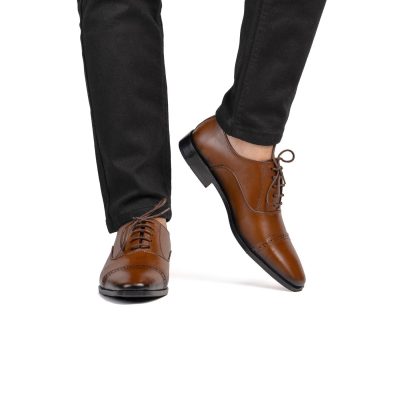 Men's Tan Suede Derby Shoes