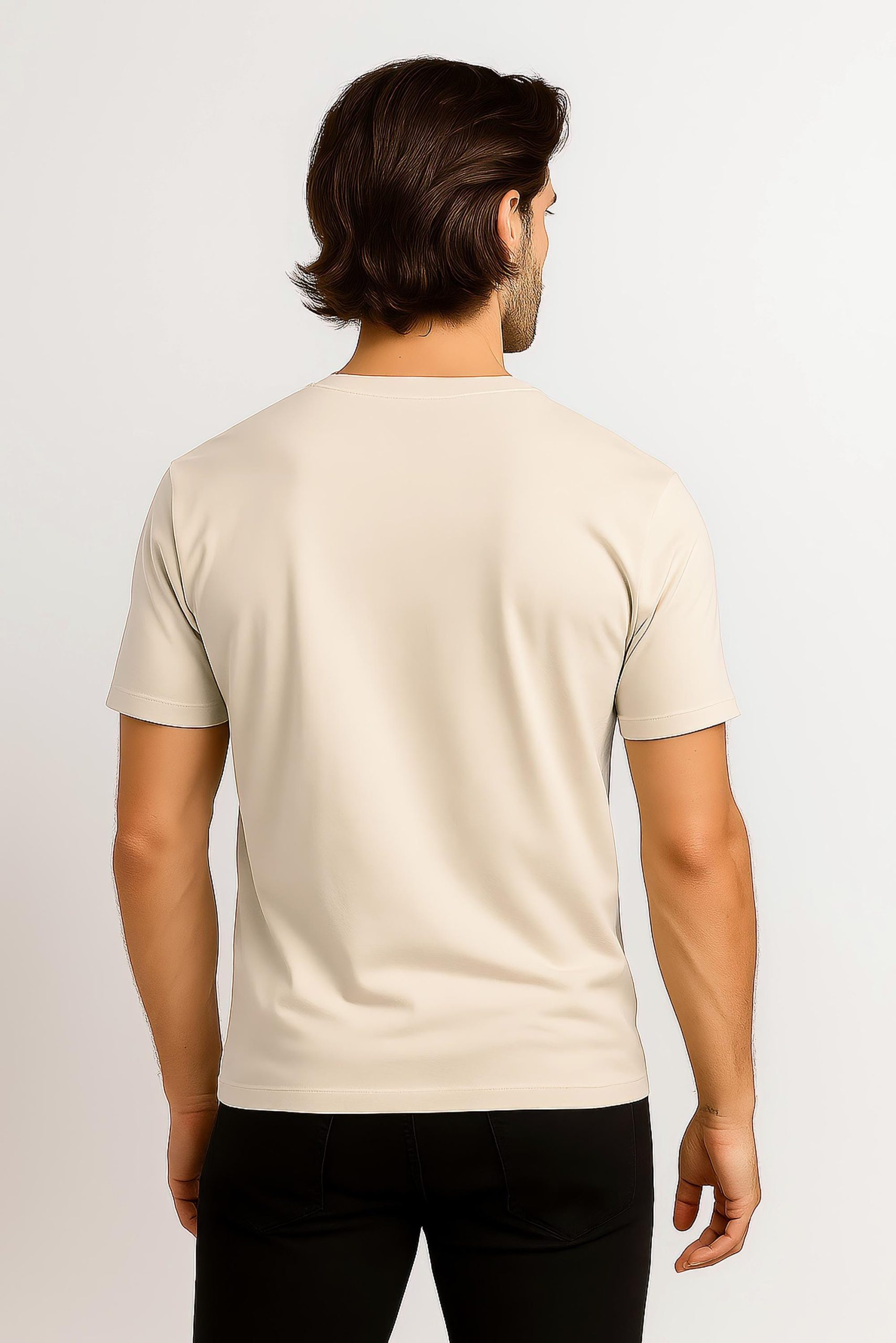 Vintage Skull Headphones T Shirt: Ivory Pigment Dyed