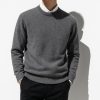 Men's Soft Knit Crew Neck Sweater: Minimalist Solid