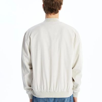 Men's College Collar Bomber Jacket Lightweight Zip Up
