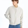 Men's College Collar Bomber Jacket Lightweight Zip Up