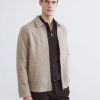 Men's Beige Wool Blend Jacket Minimalist Winter Coat