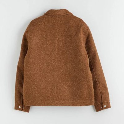 Men's Zippered Cashmere Jacket Beige Minimalist Coat Classic